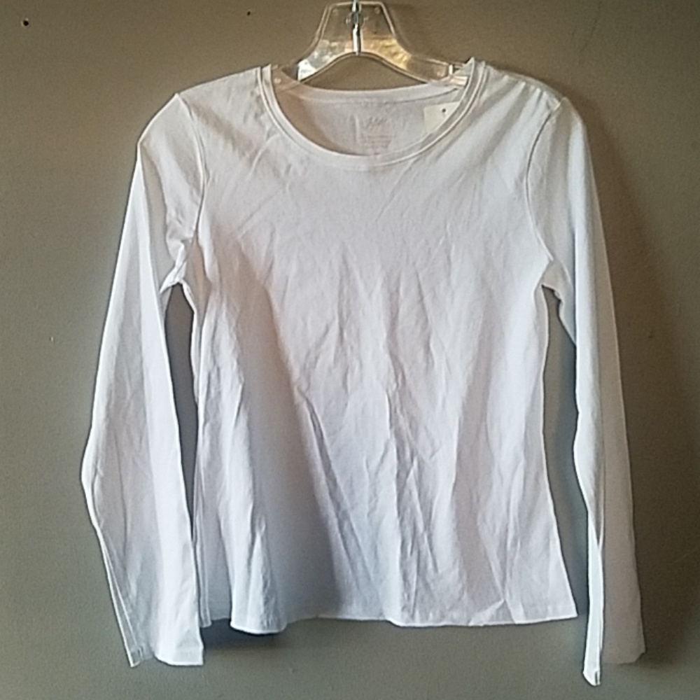 J. Jill  White Crew,Neck Long Sleeve Shirt  NWT